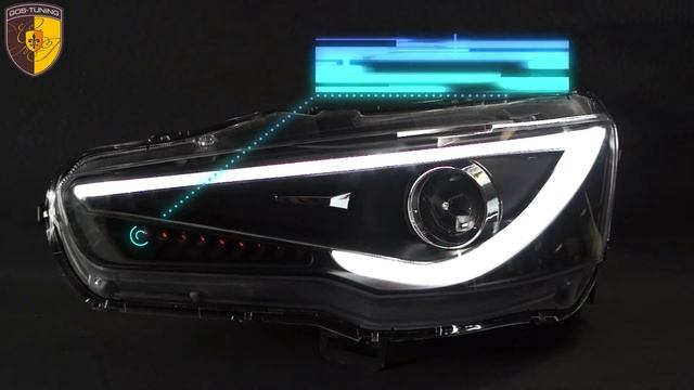 Тюнинг фары Митсубиси Лансер 10 Audi Style/ Headlights Mitsubishi Lancer 10 смотреть онлайн