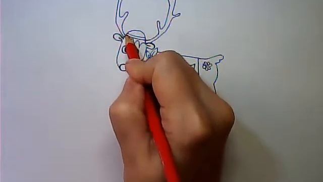 Как нарисовать северного оленя для новогоднего поздравления смотреть онлайн