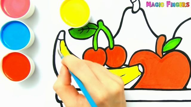 Drawing, Painting and Coloring Fruit Basket for Kids & Toddlers | Basic Figures #216 смотреть онлайн