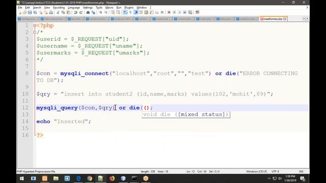 PHP 4. insert data to DB смотреть онлайн