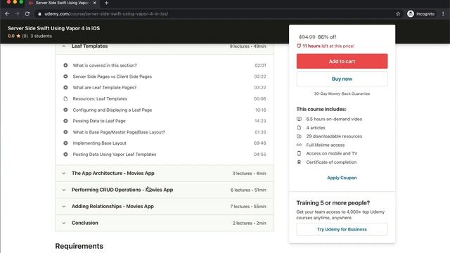 NEW COURSE - Server Side Swift Using Vapor 4 смотреть онлайн