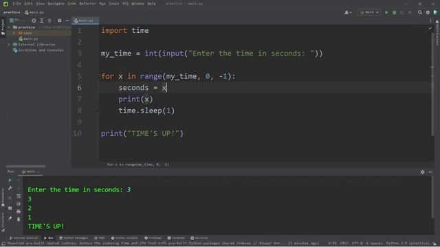 Countdown timer program in Python #pythonprogramming #python смотреть онлайн