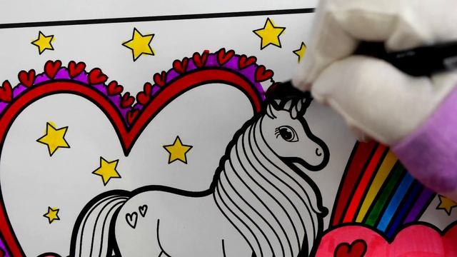 Glitter Unicorn Coloring and Drawing for Kids | How to draw a Glitter Unicorn Coloring Page смотреть онлайн