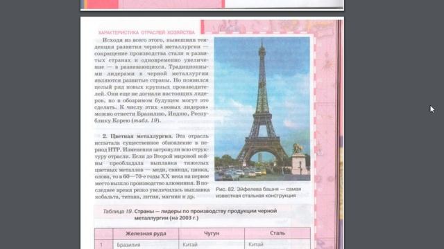 География 10-11к(1ч) 24§ Металлургия смотреть онлайн