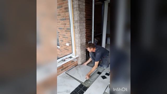 фреска или декор,добавить контраст в керамогранит( 60 \ 60) Затирка двух цветов. СВП. По теплым пол смотреть онлайн