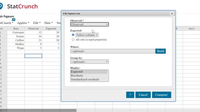 StatCrunch: Chi Square Test смотреть онлайн