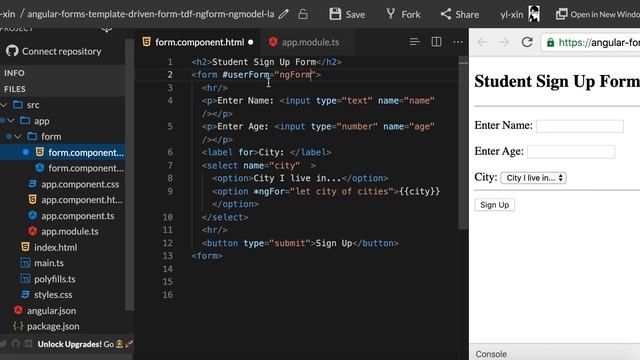 How to bind data in an Angular Form with ngForm and ngModel directives. Submit form with ngSubmit. смотреть онлайн
