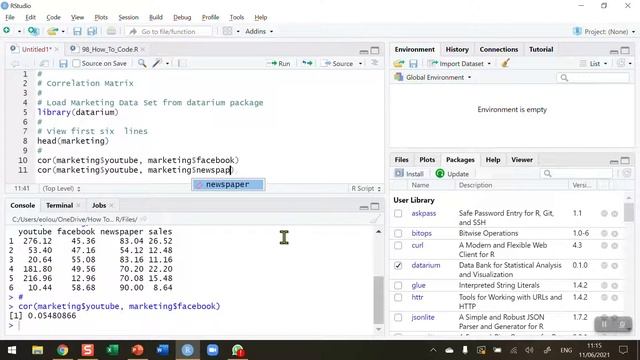 How To... Create a Correlation Matrix in R #98 смотреть онлайн