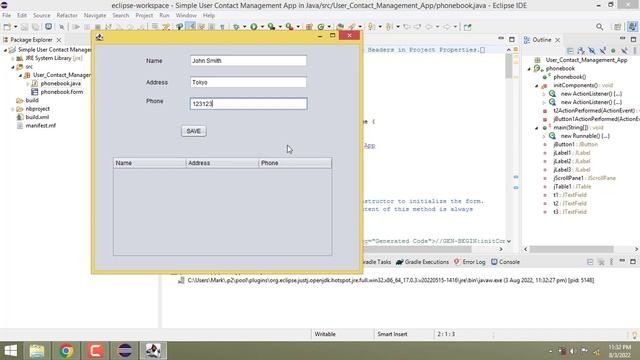 Simple User Contact Management App in Java смотреть онлайн