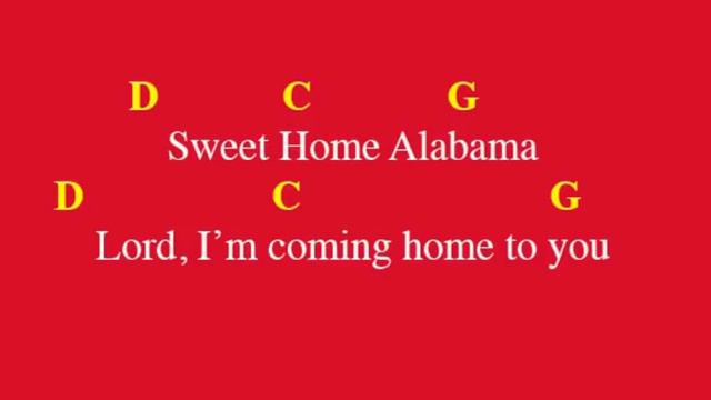Sweet Home Alabama - Easy Guitar (Chords and Lyrics) смотреть онлайн