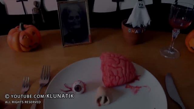 HALLOWEEN 2018 Eating BRAINS, EYEBALLS And A TONGUE!!! | KLUNATIK ASMR Eating Sounds No Talk
