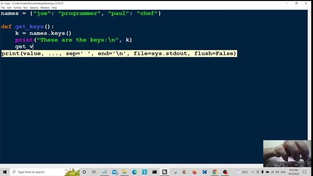 Python For Beginners Dictionary Keys & Values Example Program Tutorial 2022 смотреть онлайн