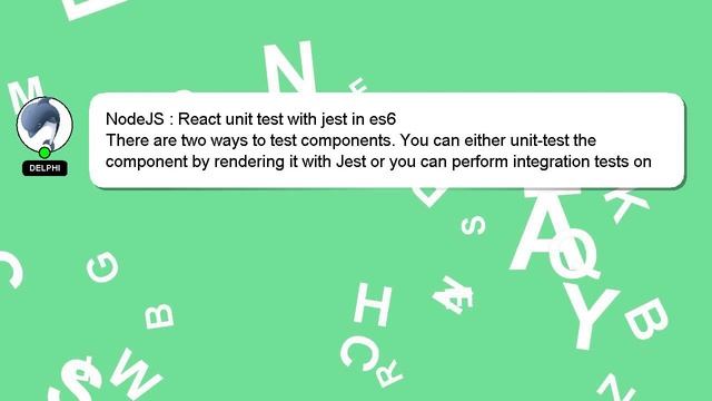 NodeJS : React unit test with jest in es6 смотреть онлайн