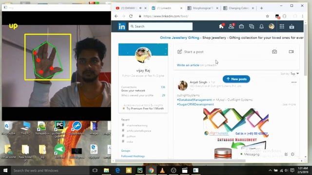 Control Your Computer Screen with Hand Gesture Recognition by using opencv python and Pyautogui смотреть онлайн