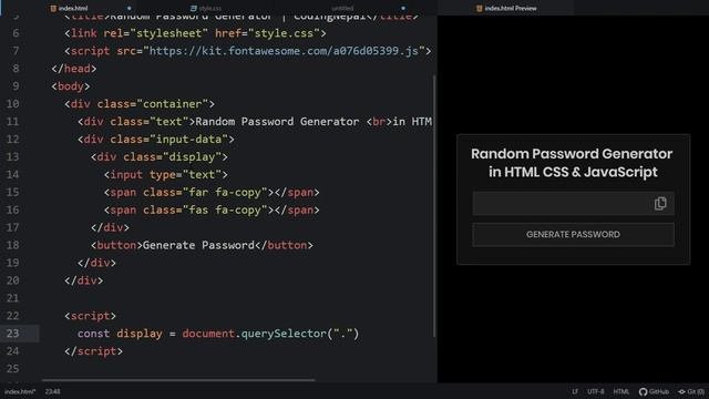 Random Password Generator App in HTML CSS & JavaScript | CodingNepal смотреть онлайн