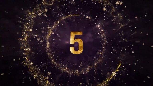 Обратный отсчет 10 секунд Золотые цифры | Футаж Заставка на экран для праздника смотреть онлайн