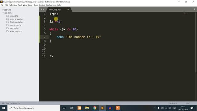 13. PHP While loop in telugu | PHP Tutorials for beginners смотреть онлайн