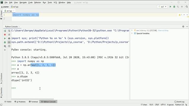 #1. Пакет numpy - установка и первое знакомство | NumPy уроки смотреть онлайн