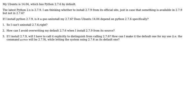 Ubuntu: Good to replace my python 2.7.6 with python 2.7.9? смотреть онлайн