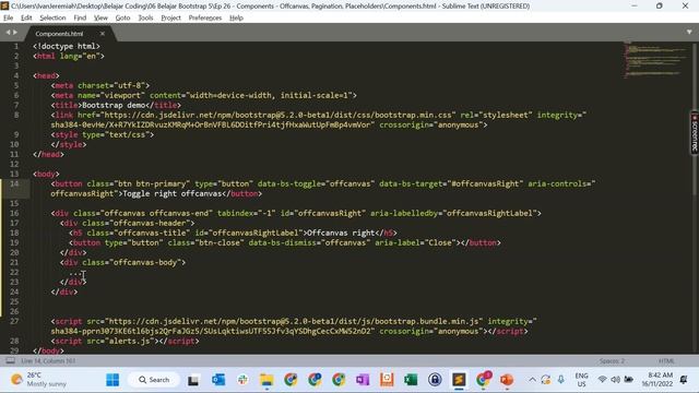 Belajar Bootstrap 5 - Components - Offcanvas, Pagination, Placeholders смотреть онлайн