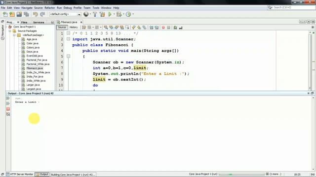 32 - Fibonacci Series - Do While Loop - NetBeans IDE смотреть онлайн