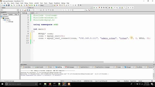 C++ to MySQL connection - Code Blocks смотреть онлайн