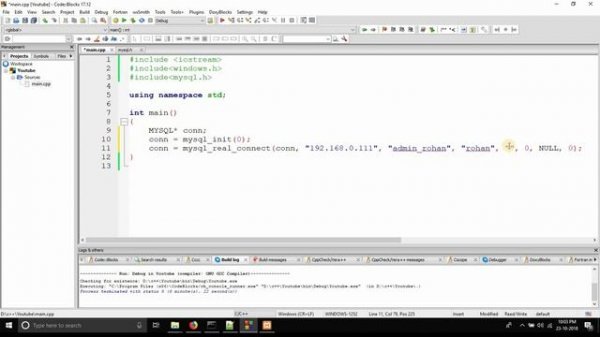 C++ to MySQL connection - Code Blocks