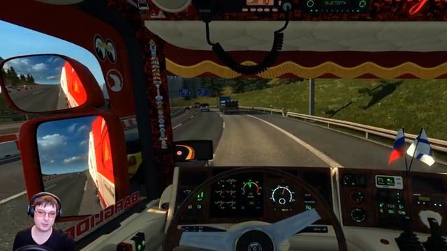 ETS2●ProMods+RusMap+Юг+Казахстан●Scania 164G 580 P.Bjarne Andersen●Live Stream●Logitech G27(часть 2 смотреть онлайн