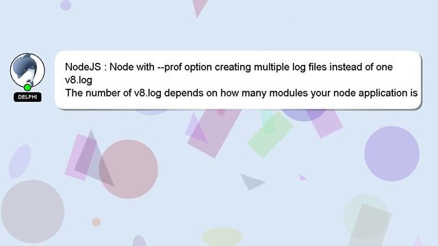 NodeJS : Node with --prof option creating multiple log files instead of one v8.log смотреть онлайн