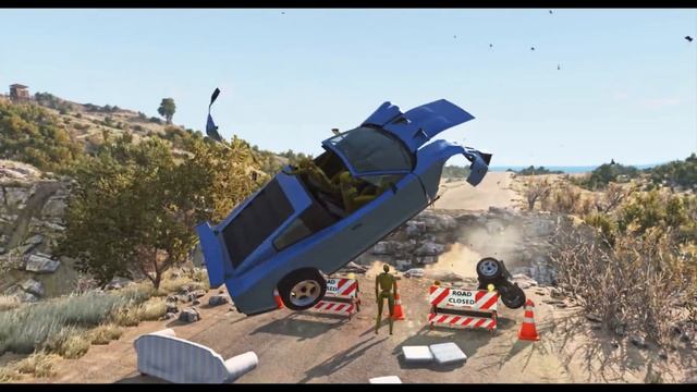 BeamNG Drive - Cars vs Damaged Road (Missing Road) смотреть онлайн