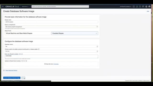 Exadata Database on Dedicated Infrastructure Manage Oracle Database Software Images using Console смотреть онлайн