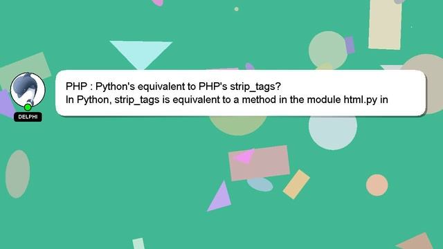 PHP : Python's equivalent to PHP's strip_tags? смотреть онлайн