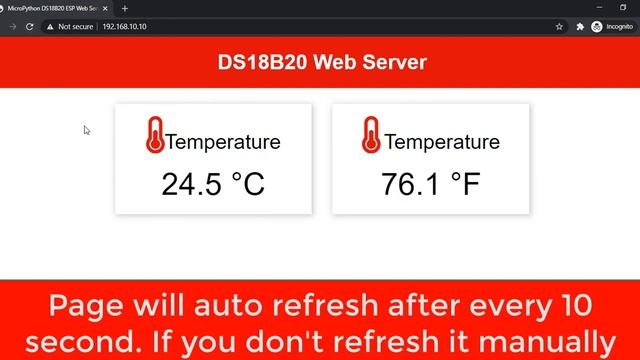 (Demo) MicroPython DS18B20 Web Server with ESP32 ESP8266 Weather Station смотреть онлайн