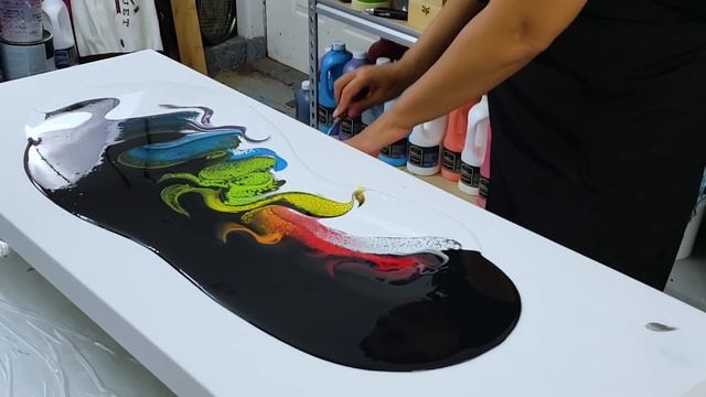 Gorgeous Rainbow Color Swipe!! ~ Black and White Base ~ Flow Art ~ Liquid Painting смотреть онлайн