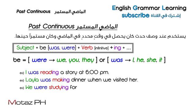 ✔✔ Past Continuous - تعلم اللغة الانجليزية - الماضي المستمر смотреть онлайн