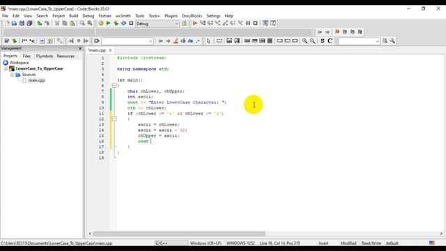 C++ Program to Convert character from Lowercase to Uppercase смотреть онлайн