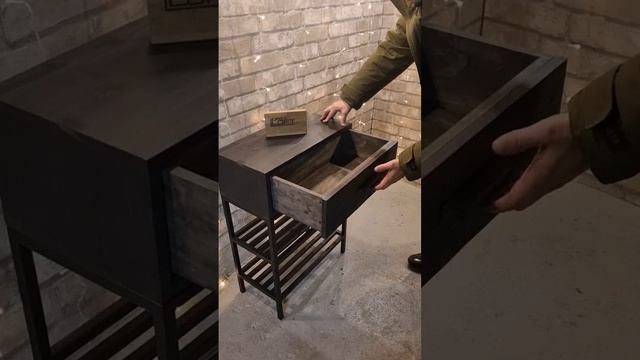 Обувница в стиле лофт с ящиком. www.easyloft.net смотреть онлайн