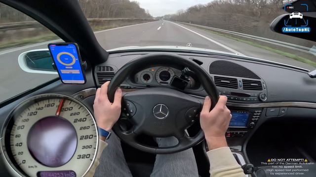 Mercedes E55 AMG W211 STAGE 1 on AUTOBAHN [NO SPEED LIMIT] смотреть онлайн