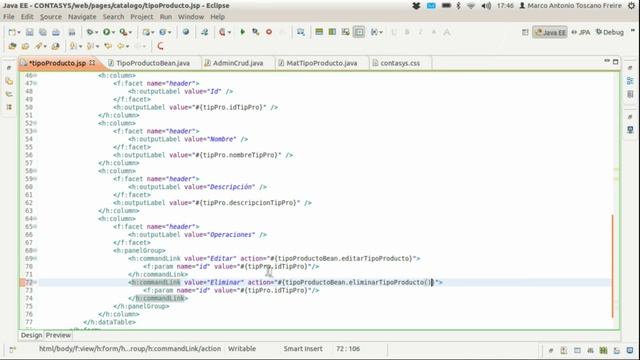 Curso de Java Web - Sesión Nro.12.1 - Integración JSF - EJB, Operaciones Crud Guardar, Eliminar смотреть онлайн