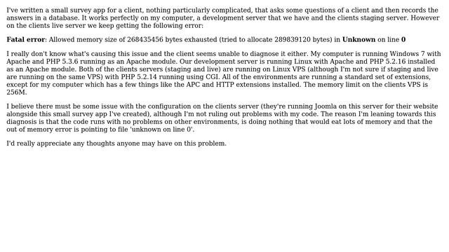 DevOps & SysAdmins: PHP out of memory error with but no line number given for the error смотреть онлайн
