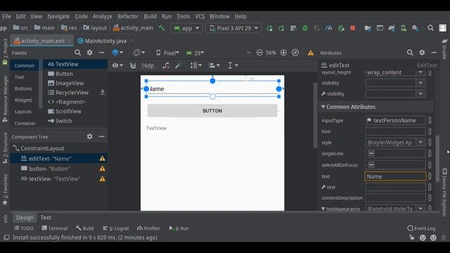 Android Studio - Creating a first layout and coding a button смотреть онлайн