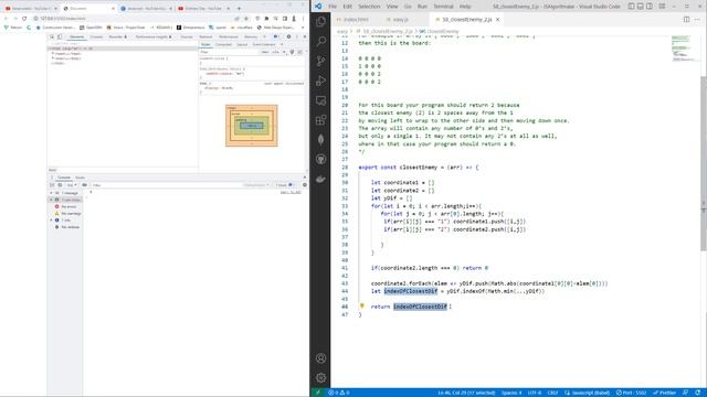 JavaScript İle Algoritmalar 58 - Closest Enemy 2 Algorithm Challange смотреть онлайн