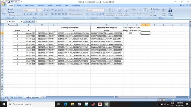 How to import Coordinates From Excel to Autocad (Point, Polyline and Text) - Cara impor koordinat смотреть онлайн