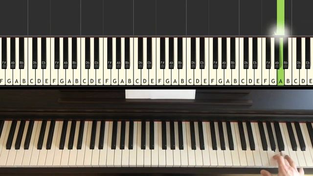 Waltz in a-minor, F. Chopin, easy piano tutorial for beginners, how to play on piano, with Synthesi смотреть онлайн