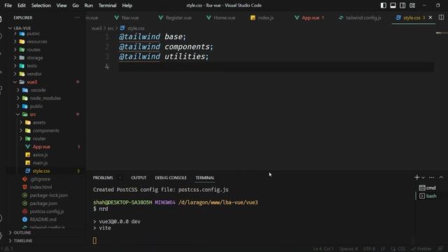 ۳.آموزش laravel breeze api و vue3، اضافه کردن tailwind css و navbar смотреть онлайн