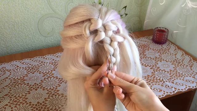 Коса с использованием одной шпилькой| Прическа на каждый день| смотреть онлайн