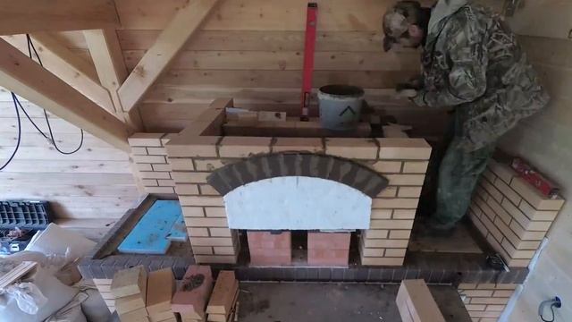 Печной комплекс (печь под казан-тандыр, барбекю, столешня) смотреть онлайн