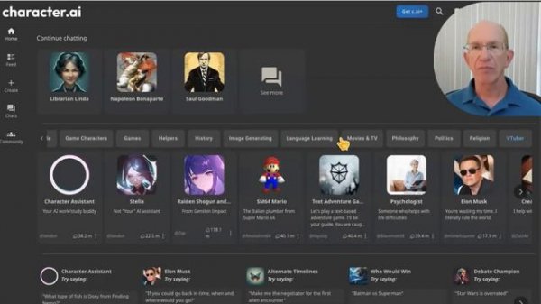 AI Chat with a character using character.ai