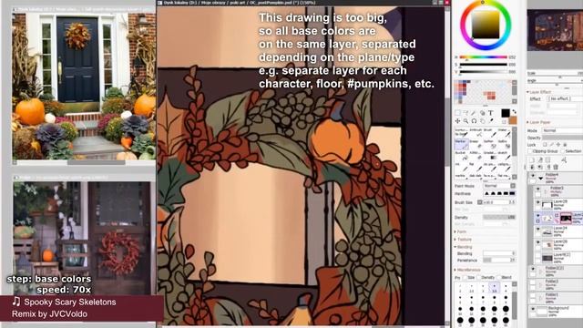 Not Very Spooky Halloween With Pumpkins [Paint Tool Sai 2 digital art timelapse] смотреть онлайн