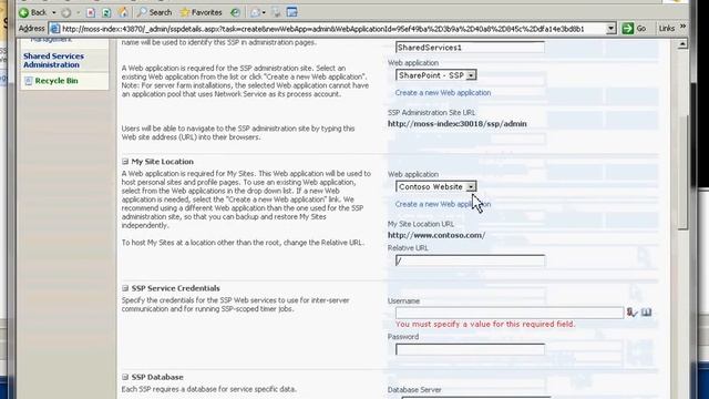 SharePoint Server 2007 Farm Installation - Part 8 Create SSP смотреть онлайн